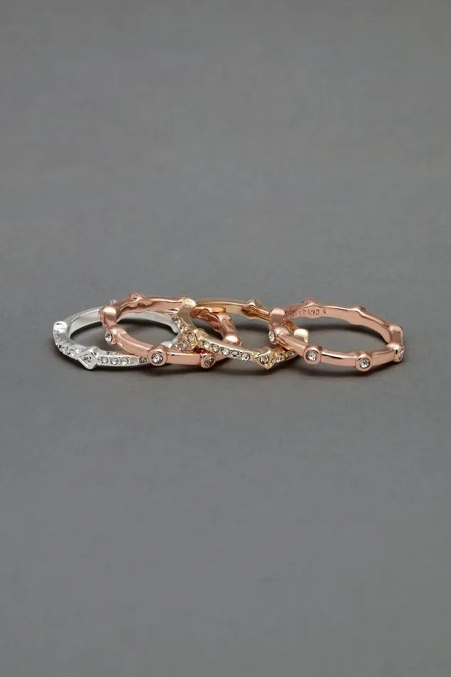 Women Lucky Brand Jewelry Rose Gold Ring Stack Rose Gold