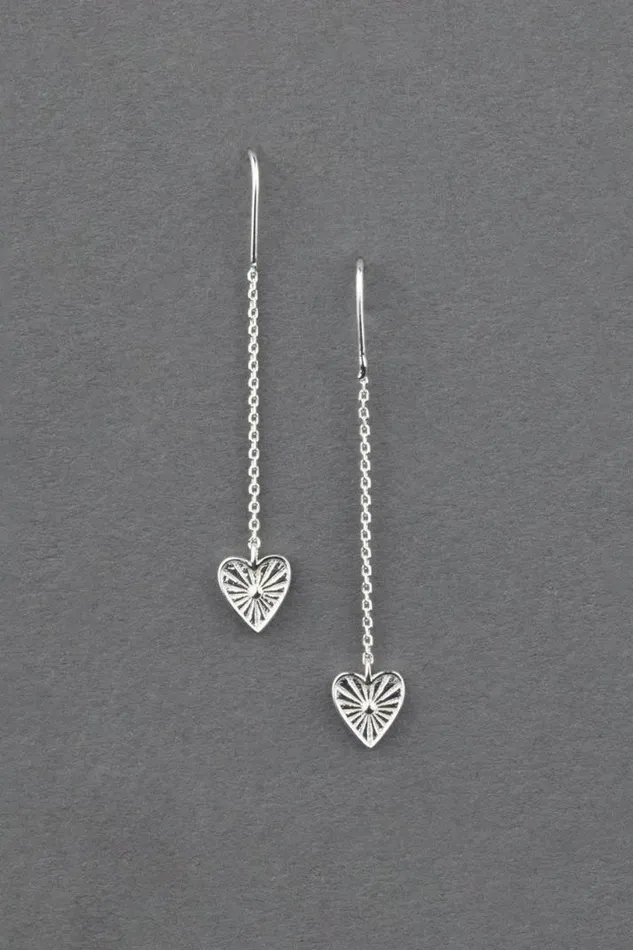 Women Lucky Brand Jewelry Sterling Silver Heart Threader Silver