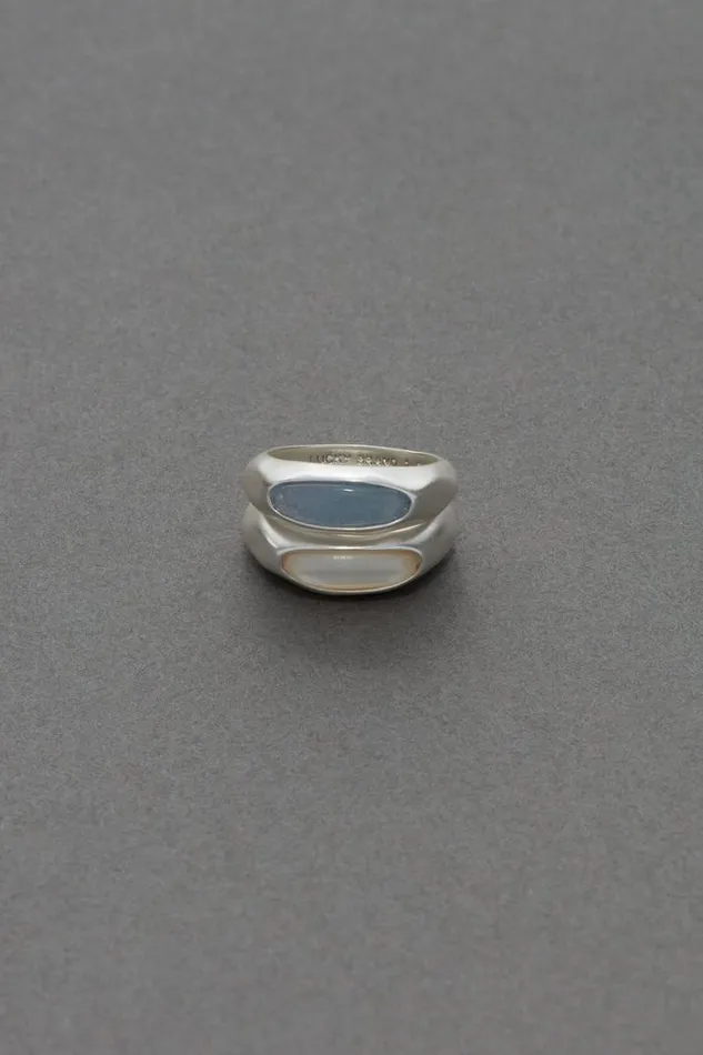 Women Lucky Brand Jewelry Stone Ring Set Silver