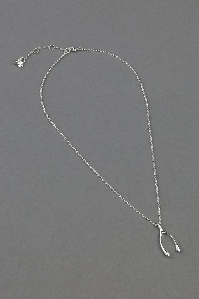 Women Lucky Brand Jewelry Wish Bone Pendant Silver