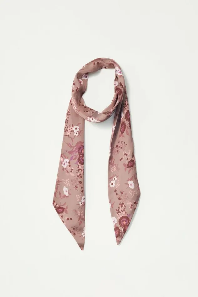 Women Lucky Brand Scarves and Bandanas Floral Silky Skinny Scarf Medium Dark Pink