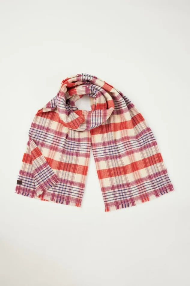 Women Lucky Brand Scarves and Bandanas Plaid Blanket Scarf Dark Purple