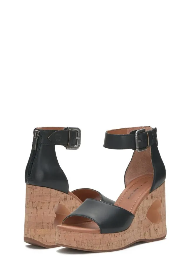 Women Lucky Brand Shoes Himmy Cork Wedge Black