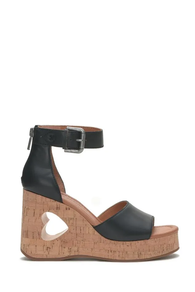 Women Lucky Brand Shoes Himmy Cork Wedge Black