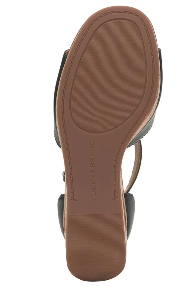 Women Lucky Brand Shoes Himmy Cork Wedge Black