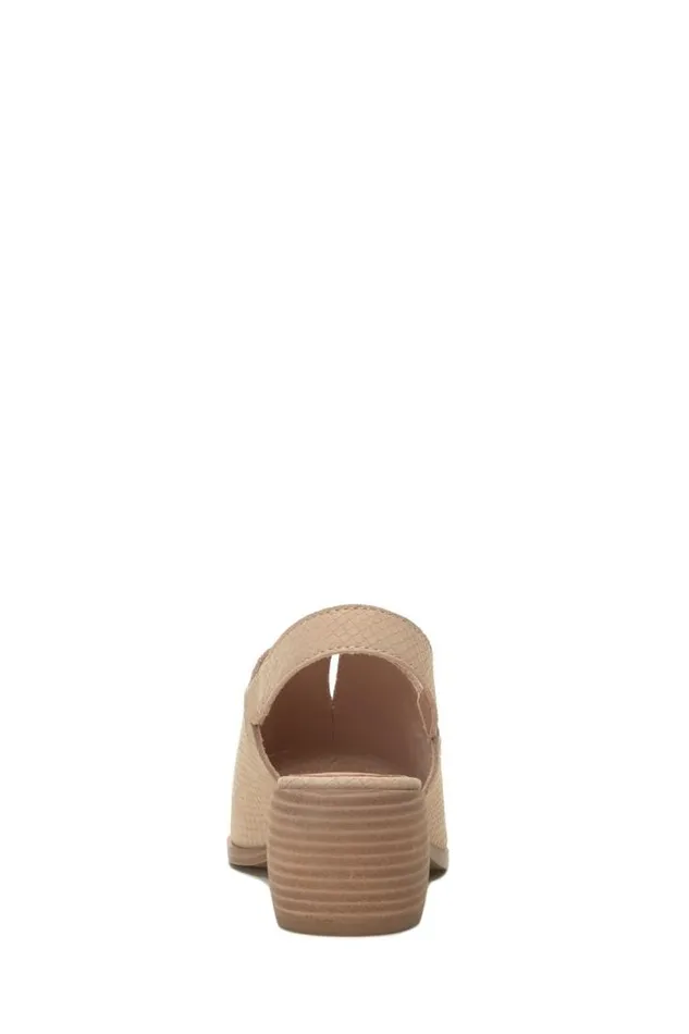 Women Lucky Brand Shoes Jaila Muled Heel Medium Light Beige