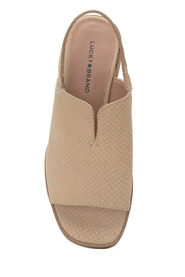 Women Lucky Brand Shoes Jaila Muled Heel Medium Light Beige