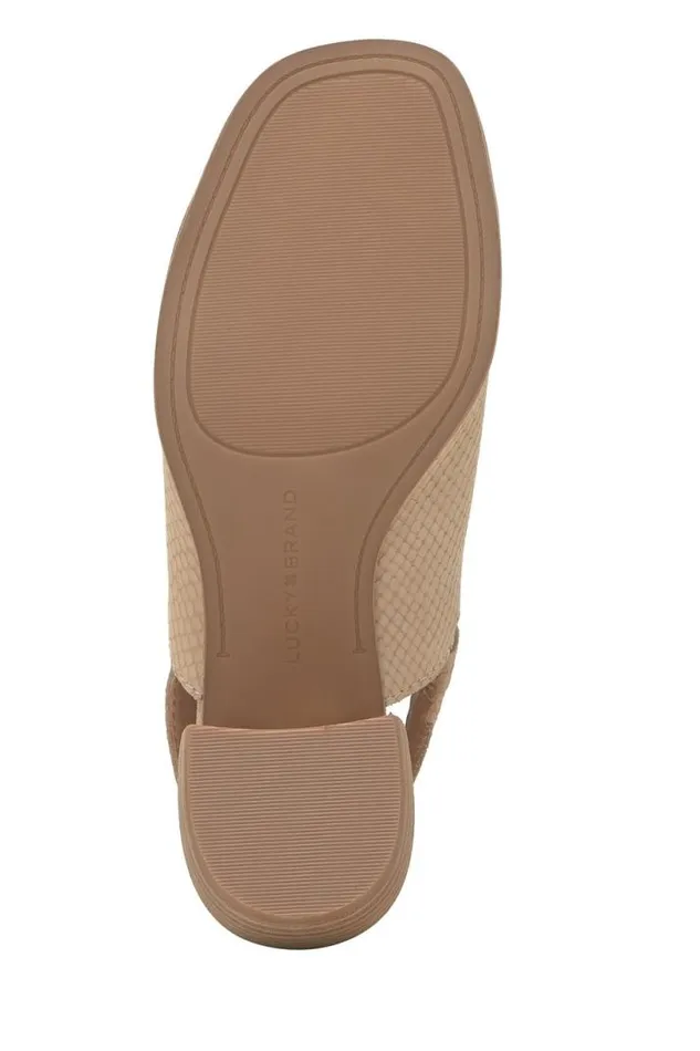 Women Lucky Brand Shoes Jaila Muled Heel Medium Light Beige