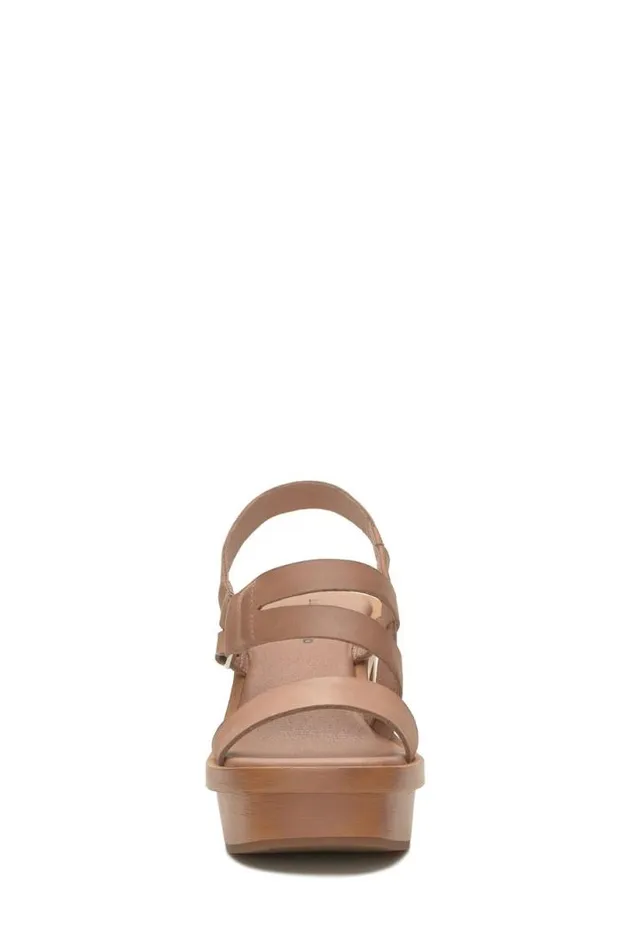 Women Lucky Brand Shoes Marselina Block Heel Open Brownrust