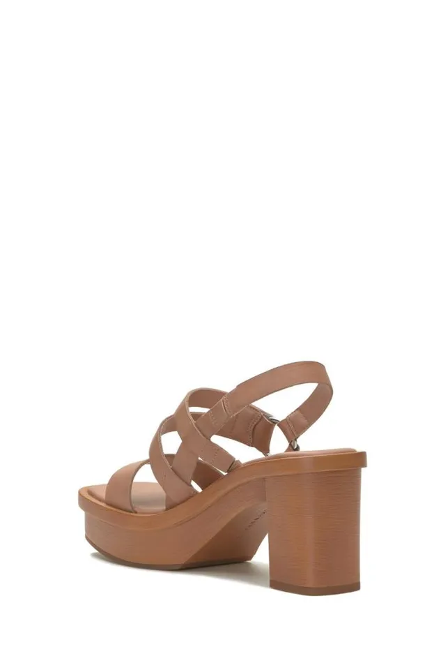 Women Lucky Brand Shoes Marselina Block Heel Open Brownrust
