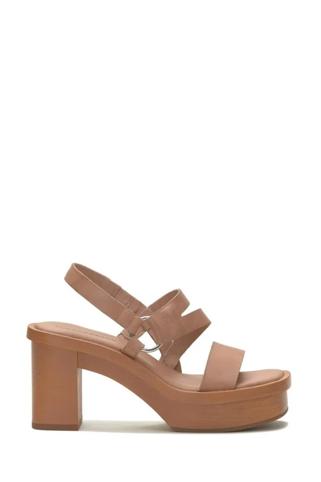 Women Lucky Brand Shoes Marselina Block Heel Open Brownrust