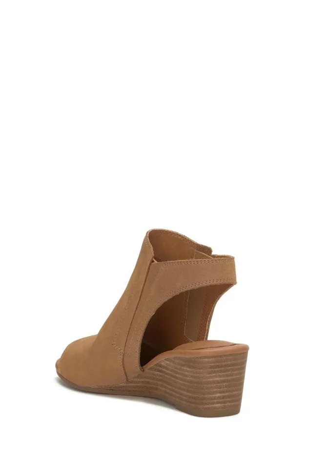 Women Lucky Brand Shoes Movisa Wedge Medium Dark Beige