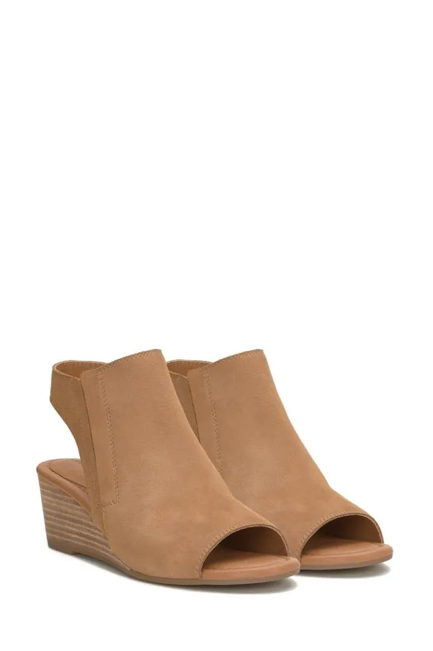Women Lucky Brand Shoes Movisa Wedge Medium Dark Beige