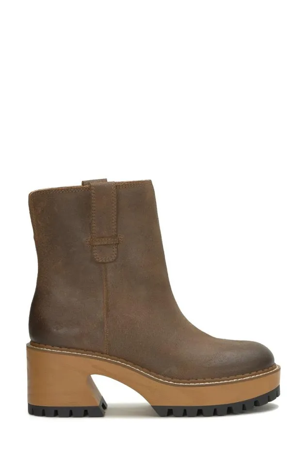 Women Lucky Brand Shoes Rhoslyn Lug Boot Open Brownrust