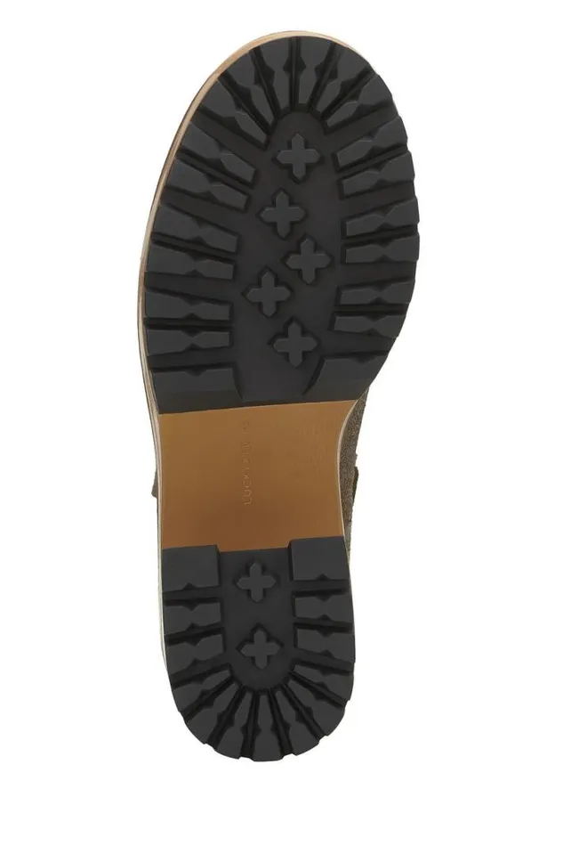 Women Lucky Brand Shoes Rhoslyn Lug Boot Open Brownrust