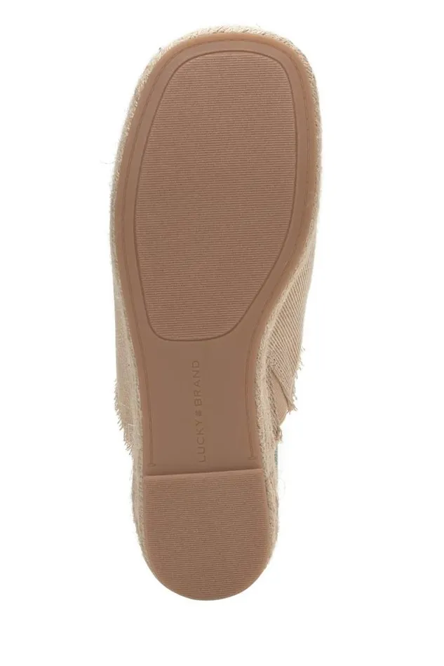 Women Lucky Brand Shoes Scippio Denim Wedge Mule Light Brown