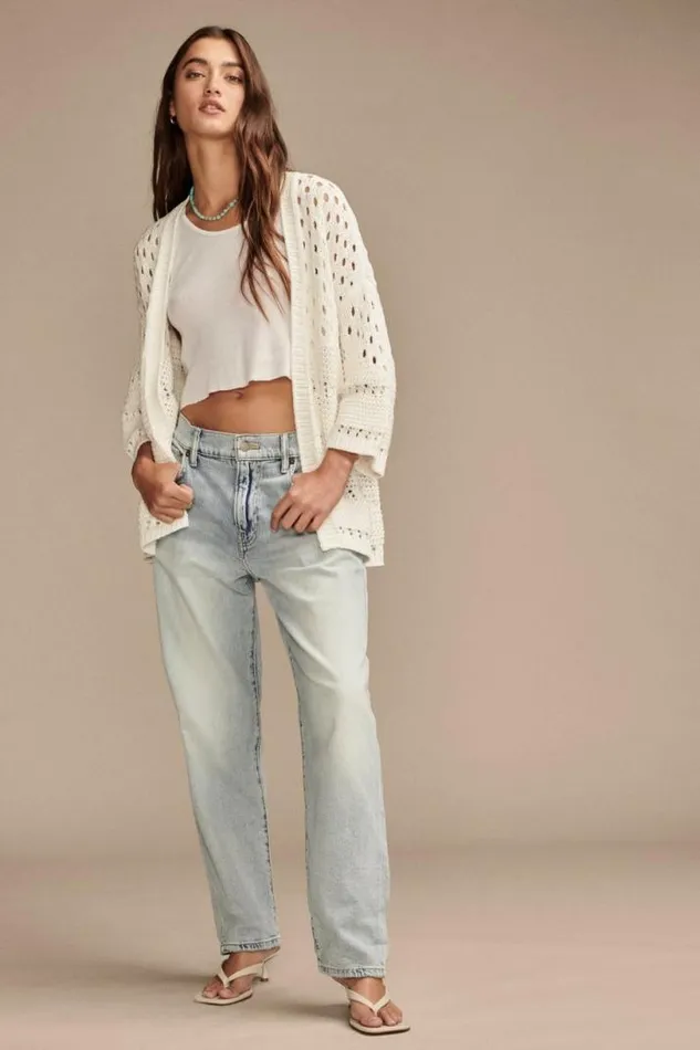Women Lucky Brand Sweaters and Sweatshirts Crochet Cardigan Tofu