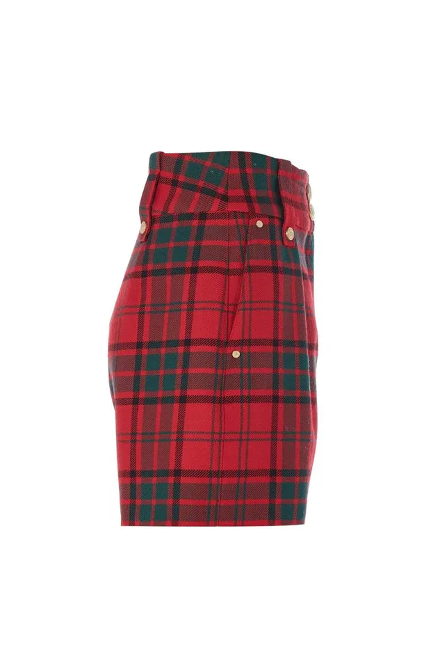 Women Luxe Tailored Short Red Tartan Holland Cooper Tailoring Women Luxe Tailored Short Red Tartan Holland Cooper Tailoring