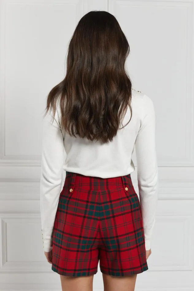 Women Luxe Tailored Short Red Tartan Holland Cooper Tailoring Women Luxe Tailored Short Red Tartan Holland Cooper Tailoring