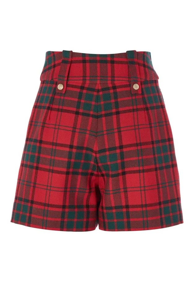 Women Luxe Tailored Short Red Tartan Holland Cooper Tailoring Women Luxe Tailored Short Red Tartan Holland Cooper Tailoring