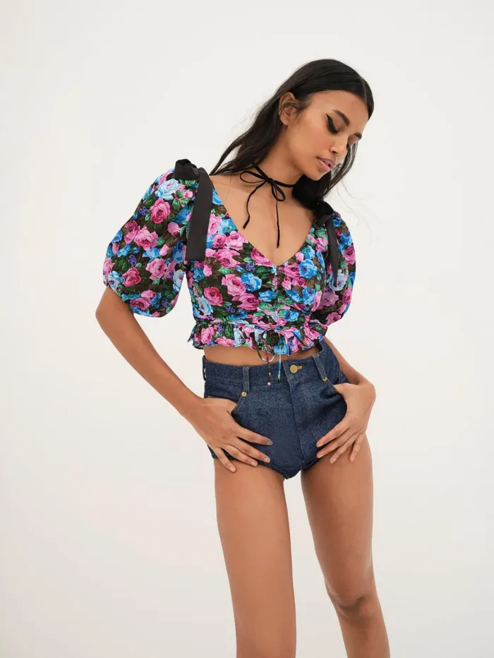 Women Maggie Top Blue For Love and Lemons Tops Women Maggie Top Blue For Love and Lemons Tops