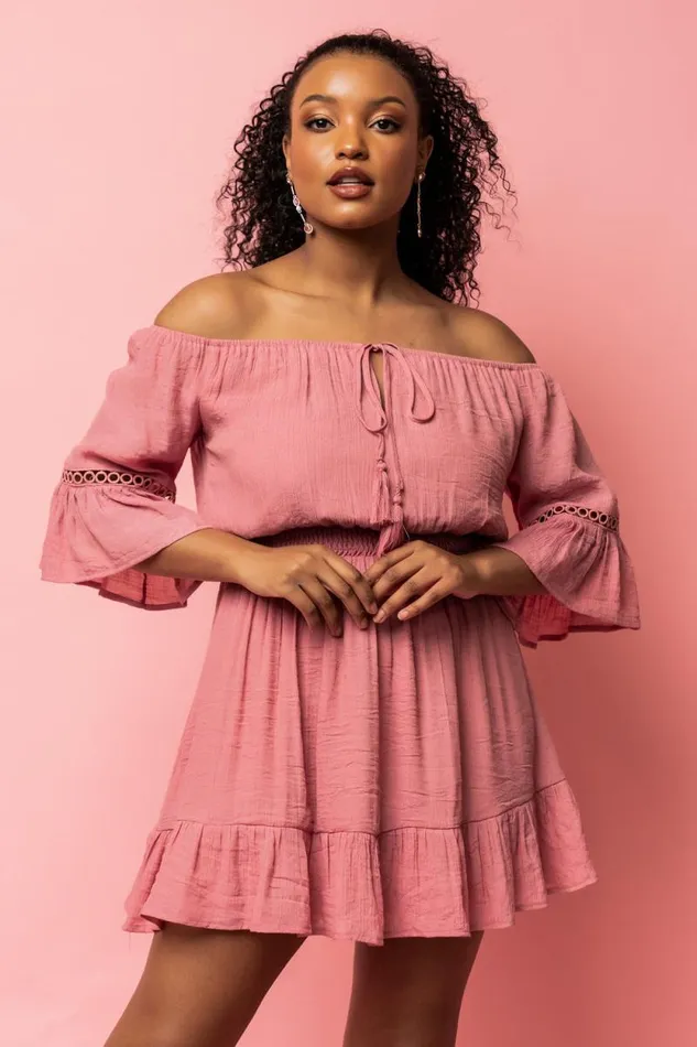 Women Magnolia Off Shoulder Mini Dress Rose Baltic Born Short Dresses Women Magnolia Off Shoulder Mini Dress Rose Baltic Born Short Dresses