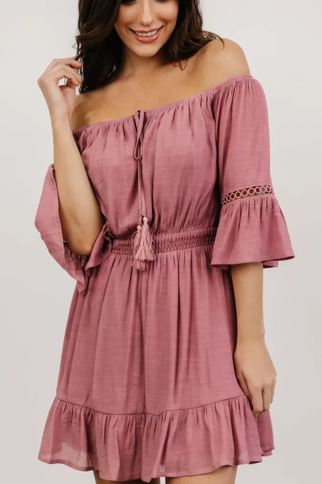Women Magnolia Off Shoulder Mini Dress Rose Baltic Born Short Dresses Women Magnolia Off Shoulder Mini Dress Rose Baltic Born Short Dresses