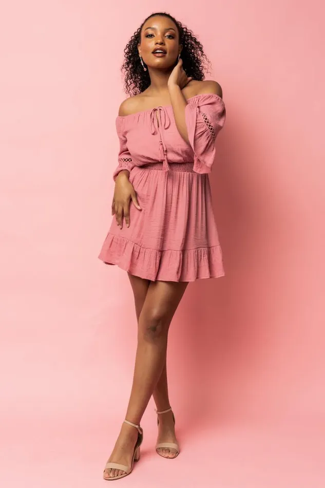 Women Magnolia Off Shoulder Mini Dress Rose Baltic Born Short Dresses Women Magnolia Off Shoulder Mini Dress Rose Baltic Born Short Dresses