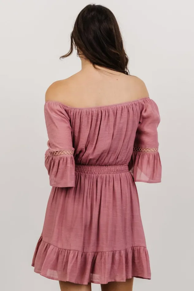 Women Magnolia Off Shoulder Mini Dress Rose Baltic Born Short Dresses Women Magnolia Off Shoulder Mini Dress Rose Baltic Born Short Dresses
