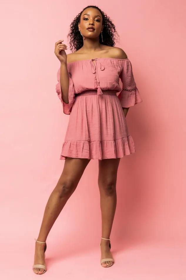 Women Magnolia Off Shoulder Mini Dress Rose Baltic Born Short Dresses Women Magnolia Off Shoulder Mini Dress Rose Baltic Born Short Dresses
