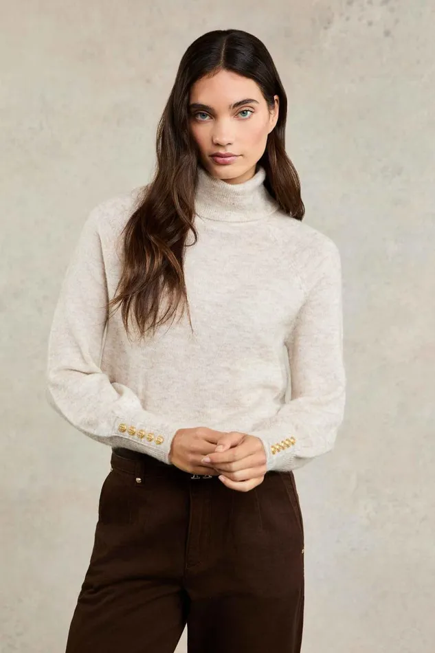 Women Maisie Roll Neck Knit Barley Holland Cooper Knitwear