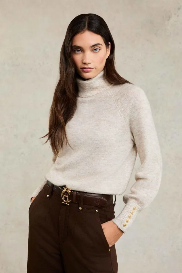 Women Maisie Roll Neck Knit Barley Holland Cooper Knitwear Women Maisie Roll Neck Knit Barley Holland Cooper Knitwear