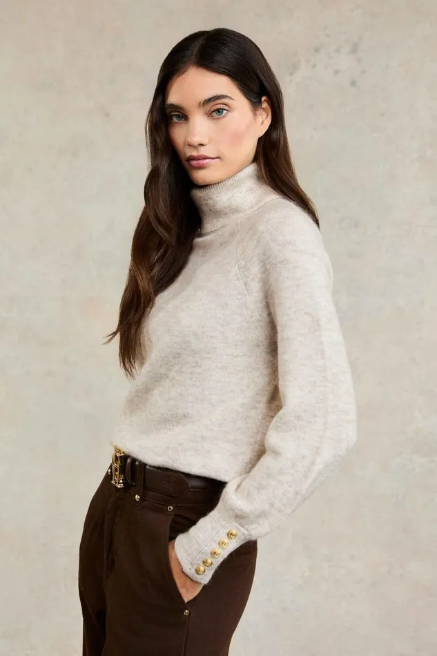 Women Maisie Roll Neck Knit Barley Holland Cooper Knitwear Women Maisie Roll Neck Knit Barley Holland Cooper Knitwear