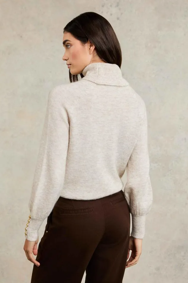Women Maisie Roll Neck Knit Barley Holland Cooper Knitwear Women Maisie Roll Neck Knit Barley Holland Cooper Knitwear