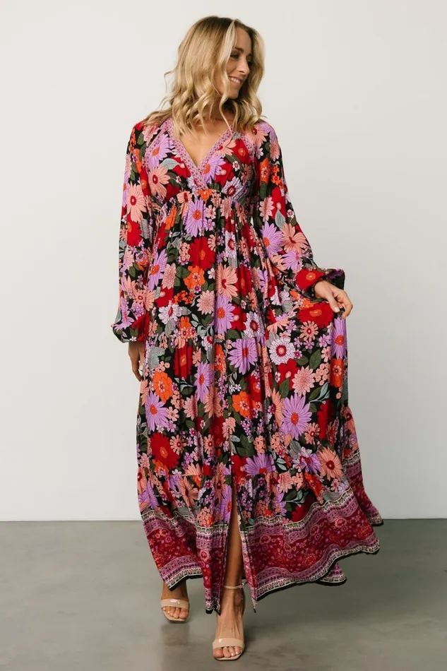 Women Malena Maxi Dress Black Multi Baltic Born Maxi Dresses