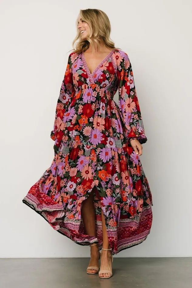 Women Malena Maxi Dress Black Multi Baltic Born Maxi Dresses Women Malena Maxi Dress Black Multi Baltic Born Maxi Dresses