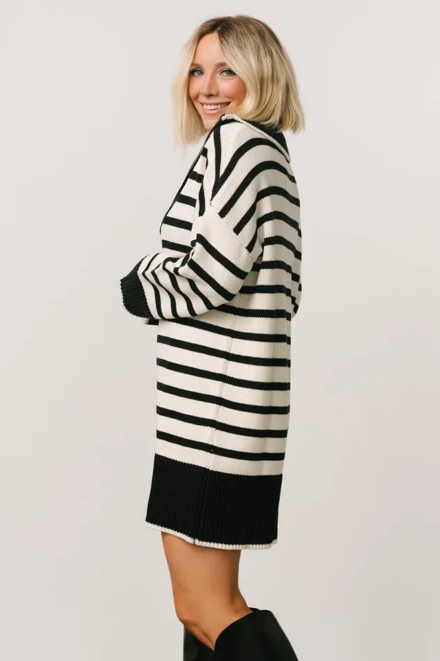 Women Manon Sweater Dress Black Stripe Baltic Born Short Dresses