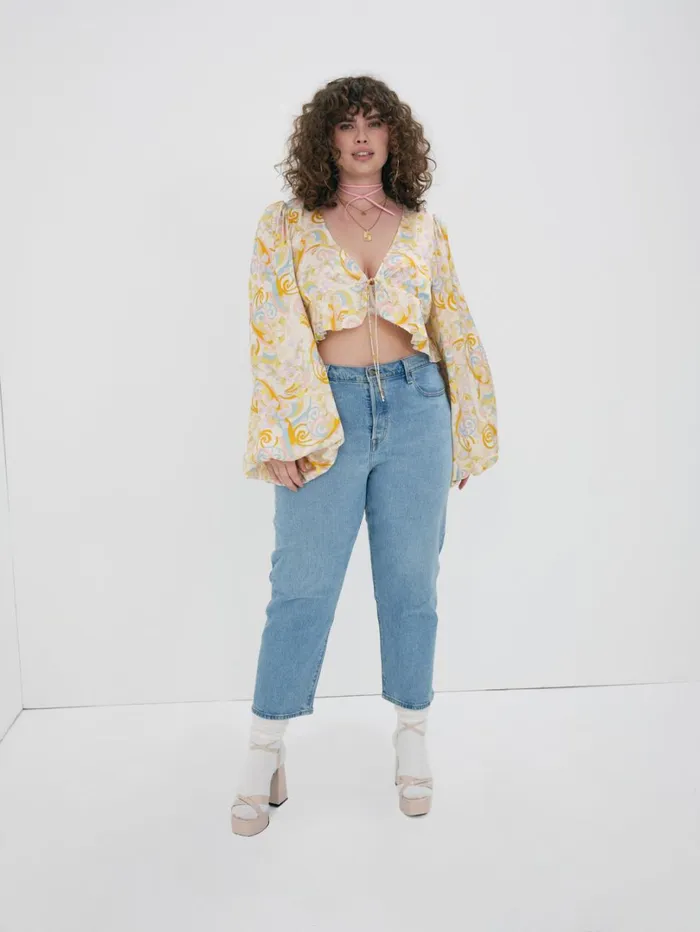 Women Marcia Crop Top Yellow For Love and Lemons Tops Women Marcia Crop Top Yellow For Love and Lemons Tops