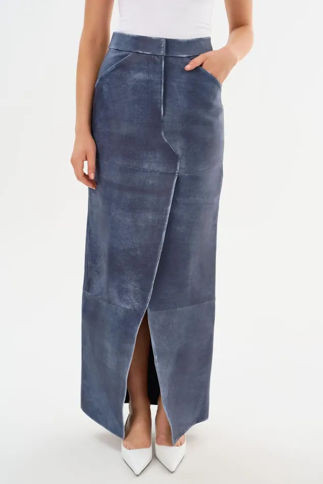 Women MARIETTE Leather Maxi Skirt Dark Indigo LAMARQUE Skirts Women MARIETTE Leather Maxi Skirt Dark Indigo LAMARQUE Skirts
