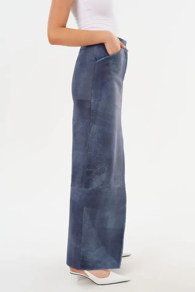 Women MARIETTE Leather Maxi Skirt Dark Indigo LAMARQUE Skirts Women MARIETTE Leather Maxi Skirt Dark Indigo LAMARQUE Skirts