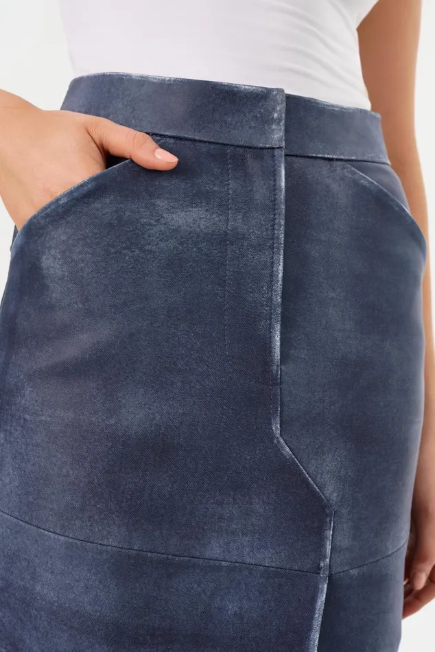 Women MARIETTE Leather Maxi Skirt Dark Indigo LAMARQUE Skirts Women MARIETTE Leather Maxi Skirt Dark Indigo LAMARQUE Skirts