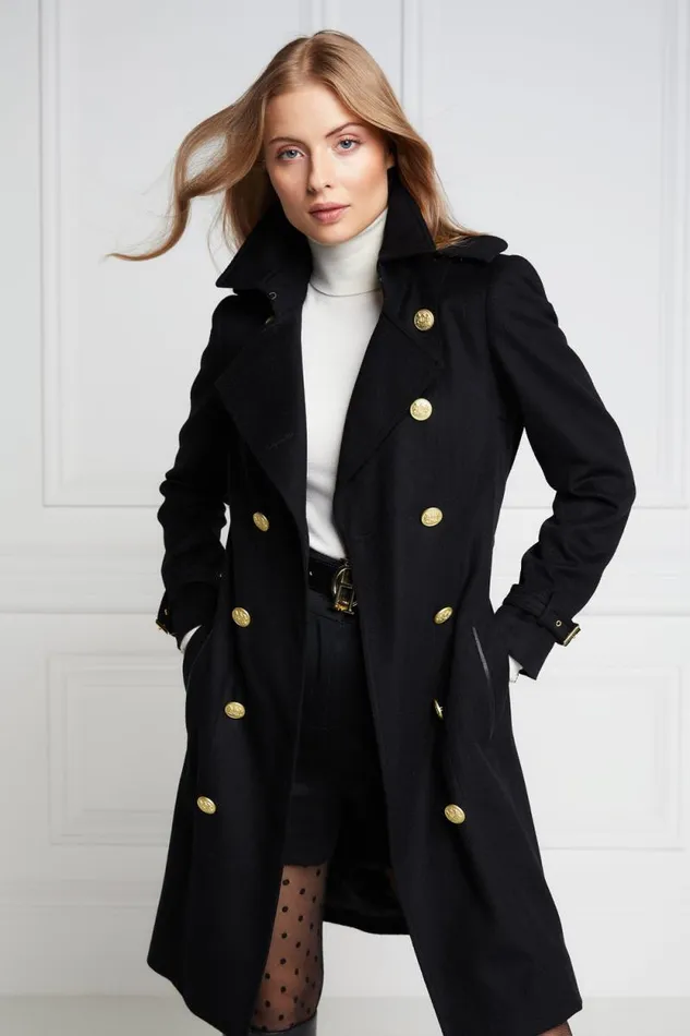 Women Marlborough Trench Coat Soft Black Holland Cooper Tailoring