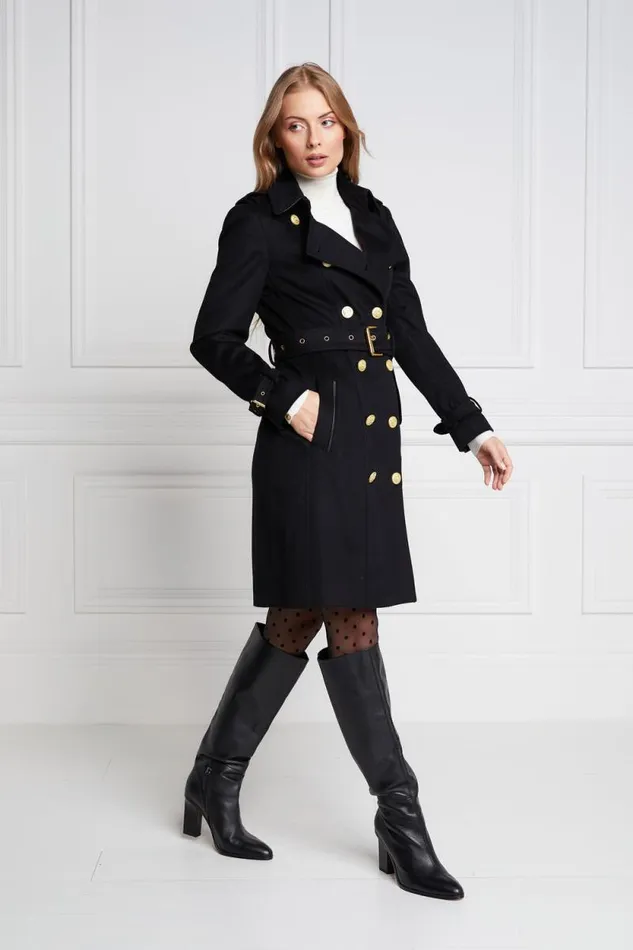 Women Marlborough Trench Coat Soft Black Holland Cooper Tailoring