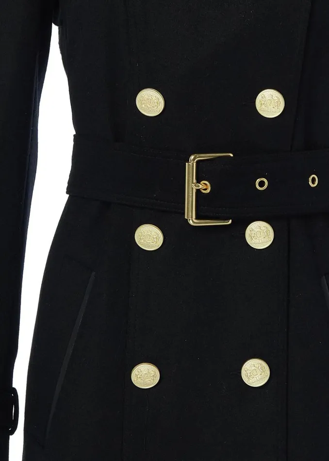 Women Marlborough Trench Coat Soft Black Holland Cooper Tailoring