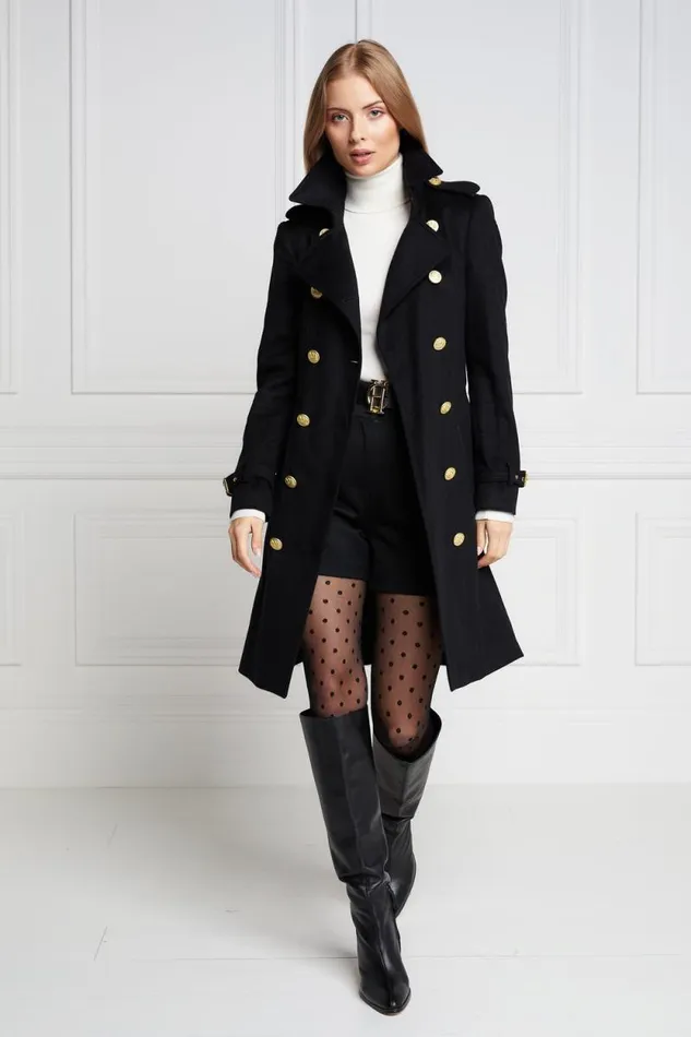 Women Marlborough Trench Coat Soft Black Holland Cooper Tailoring