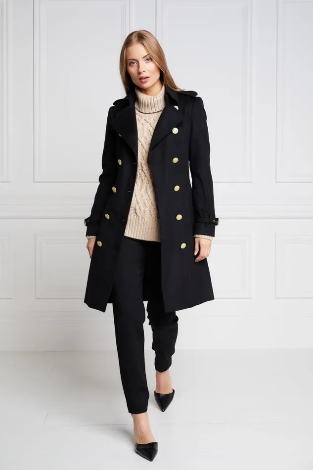 Women Marlborough Trench Coat Soft Black Holland Cooper Tailoring