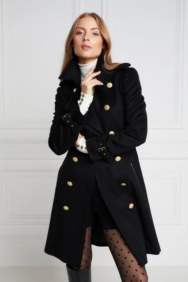 Women Marlborough Trench Coat Soft Black Holland Cooper Tailoring