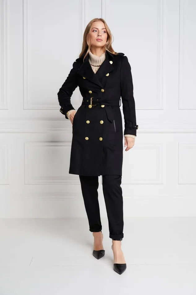 Women Marlborough Trench Coat Soft Black Holland Cooper Tailoring