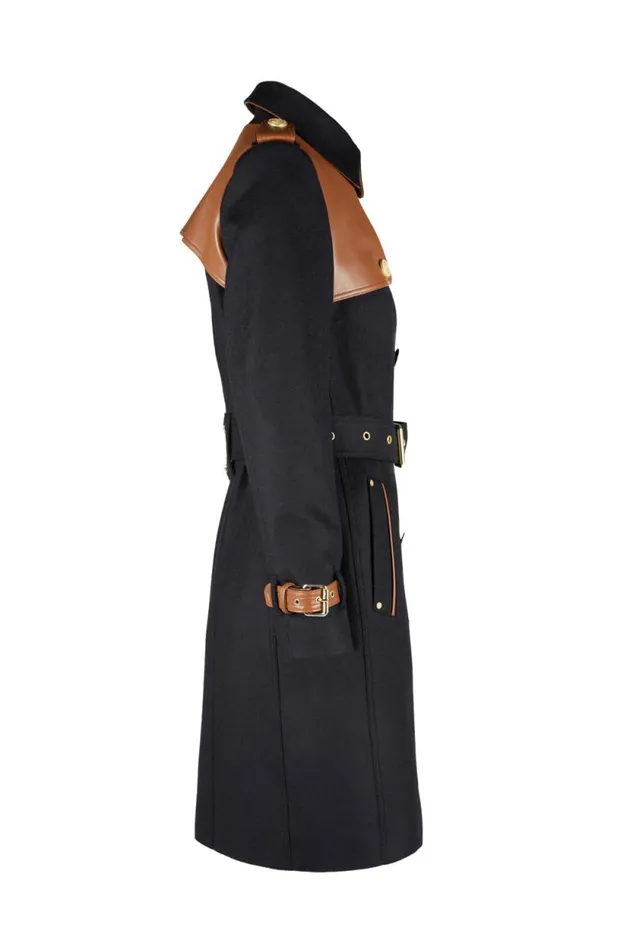 Women Marlborough Trench Coat Soft Black Tan Holland Cooper Trench Coats