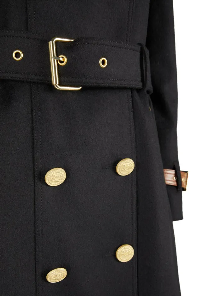 Women Marlborough Trench Coat Soft Black Tan Holland Cooper Trench Coats